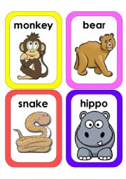 Wild Animals Flash Cards #3