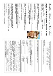 English Worksheet: Song Activity - Everything I do (I do it for you) - Bryan Adams