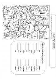 English Worksheet: Numbers and Colors