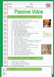 English Worksheet: PASSIVE VOICE