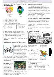 English Worksheet: 7th Grades General Practice Worksheet