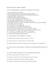 English Worksheet: relative clauses test and exercises