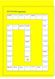 English Worksheet: Opposites 