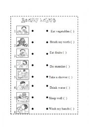 English Worksheet: healthy  habits