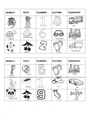 English Worksheet: VOCABULARY BINGO 2 of 8