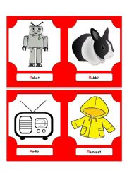 Alphabet Words - R  (flash cards)