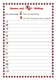 English Worksheet: Games and Toys_Writing #1