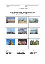 English Worksheet: London Landmarks