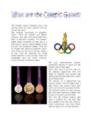 English Worksheet: What are the Olympic Games?