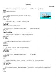 English Worksheet: Film Quiz