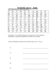 English Worksheet: WORDSEARCH AND EXERCISE 