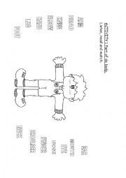 English Worksheet: Parts of the  body