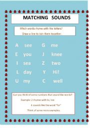 English Worksheet: Matching sounds