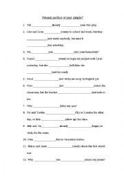 English Worksheet: present perfect