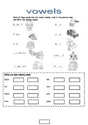 English Worksheet: vowels