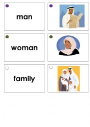 English Worksheet: People Vocabulary Words (Islam) Memory Game