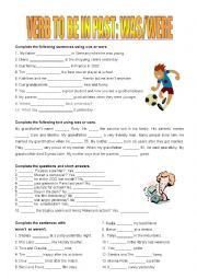 English Worksheet: was / were, wasnt / werent + short answers