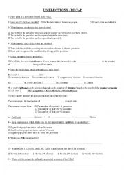 English Worksheet: Electing a US president - Questions on video