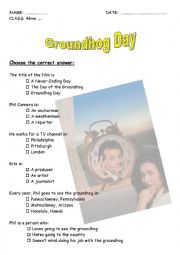 English Worksheet: Groundhog Day