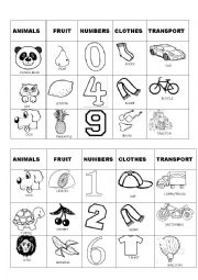 English Worksheet: VOCABULARY BINGO 4 OF 8