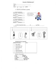 English Worksheet: comparison description has is