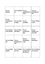 English Worksheet: mime game present continuous