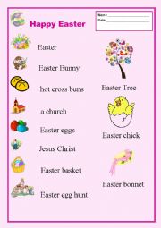 English Worksheet: Easter/Vocabulary