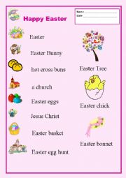 English Worksheet: Easter/Vocabulary