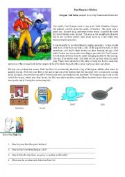 English Worksheet: American Folklore Paul Bunyans kitchen