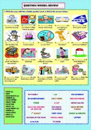 English Worksheet: Question words (+ key)