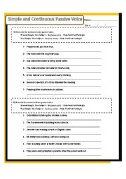 English Worksheet: Passive Comprehensive Worksheet (Present Simple/ Continuous /Perfect, Past Simple/ Continuous / Perfect, Future Simple, A few modal verbs)