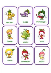 English Worksheet: fruits