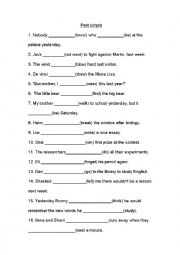 English Worksheet: past simple