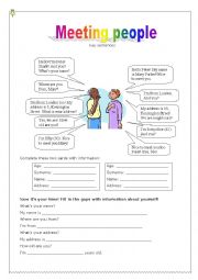 English Worksheet: Meeting people