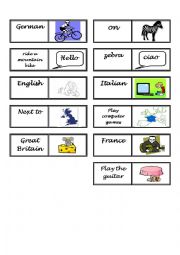 English Worksheet: Mixed Vocabulary Domino 2