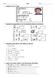 English Worksheet: PERSONAL INFORMATION + PERSONAL PRONOUNS + VERB TO BE (AM - IS - ARE)