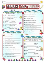 Present Continuous Tense - ESL worksheet by agostine_