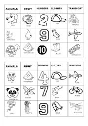 English Worksheet: VOCABULARY BINGO 7 OF 8