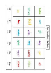 English Worksheet: Past Simple Bingo 1 (Irregular Verbs)