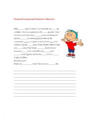 English Worksheet: Personal Pronouns and Possessive Adjectives