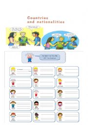 English Worksheet: countries and nationalities