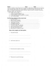 English Worksheet: rEVISION SHEET OR TEST