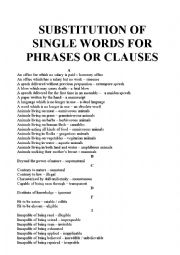 Clause to Single Word