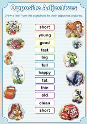 English Worksheet: Opposite Adjectives