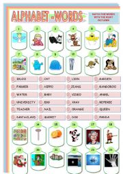 English Worksheet: ALPHABET WORD 