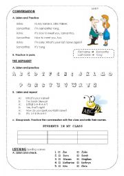 English Worksheet: Introduce yourself - Spelling names