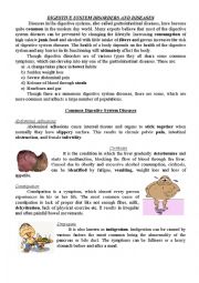 English Worksheet: Digestive system disorders and diseases