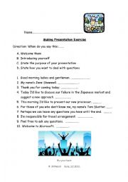 English Worksheet: Giving Presentation Worksheet