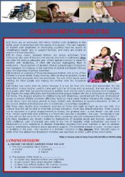 English Worksheet: Disabled Children