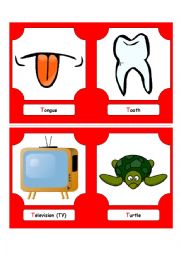 English Worksheet: Alphabet Words - T  (flash cards)